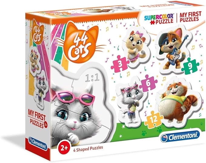 Clementoni My First Puzzle - Animali Selvaggi, 4 Puzzle Per Bambini Da 3-6-9-12 Pezzi, Maxi Tessere, Made In Italy