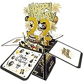 Joycard 22nd Birthday Card, 22nd Birthday Decorations for Her Him, Happy Birthday 3D Cards for 22 Year Old Daughter Son, Birthday Gift Box for Grandson Granddaughter