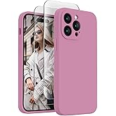 FireNova Designed for iPhone 14 Pro Max Case, Silicone Upgraded [Camera Protection] Case with [2 Screen Protectors], Soft Anti-Scratch Microfiber Lining Inside, 6.7 inch, Lilac Purple