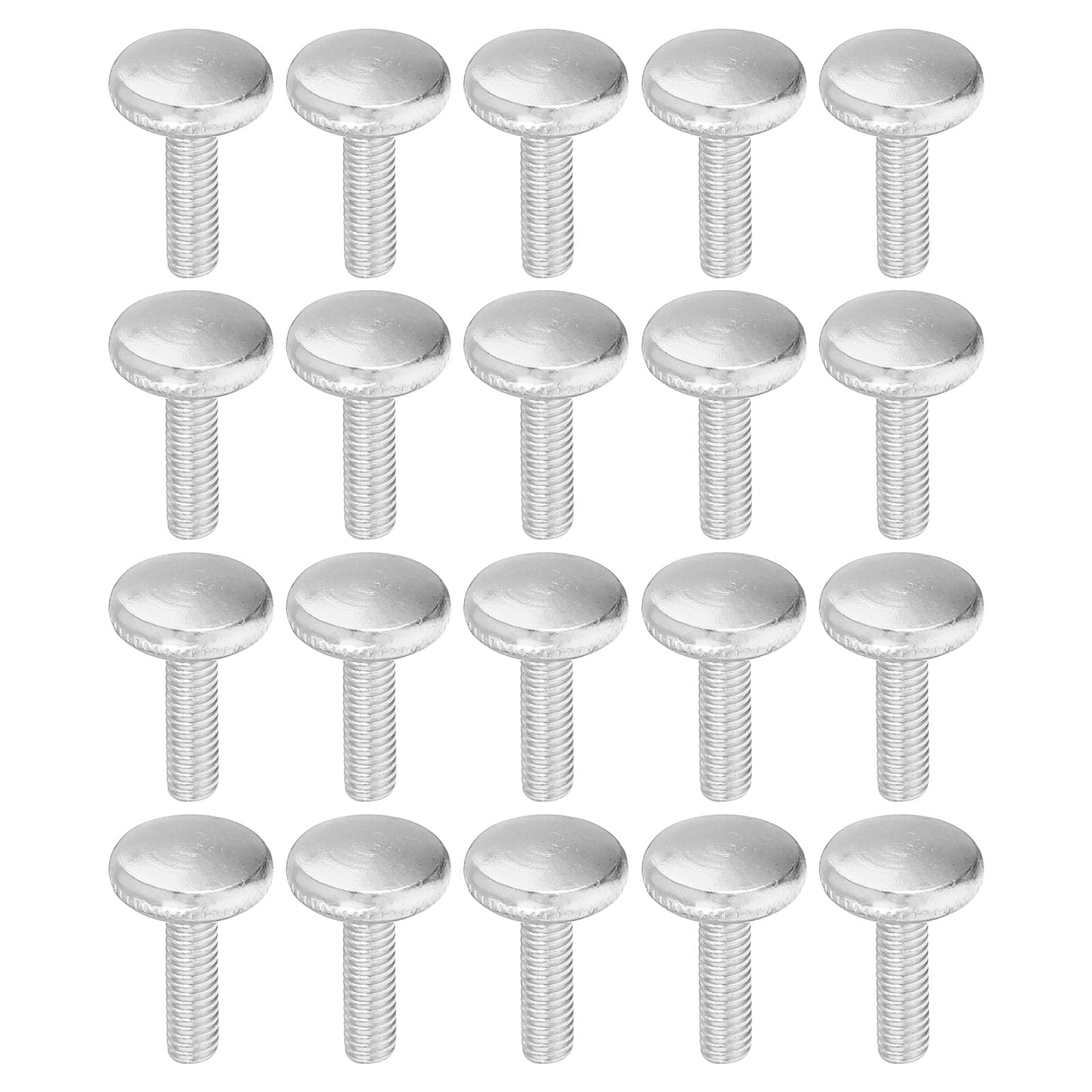 PATIKIL M4x13mm Thumb Screws, 20 Pack Knurled Head Shoulder Flat Tip Bolts Knobs Hand Grip Screws Fasteners for PC Lighting Furniture Hardware, Silver