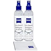 ZEISS Lens Care Pack – 2X 8oz Streak-Free Lens Spray and Microfiber Cloths for Eyeglasses and Optics