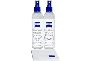 ZEISS Lens Care Pack – 2X 8oz Streak-Free Lens Spray and Microfiber Cloths for Eyeglasses and Optics