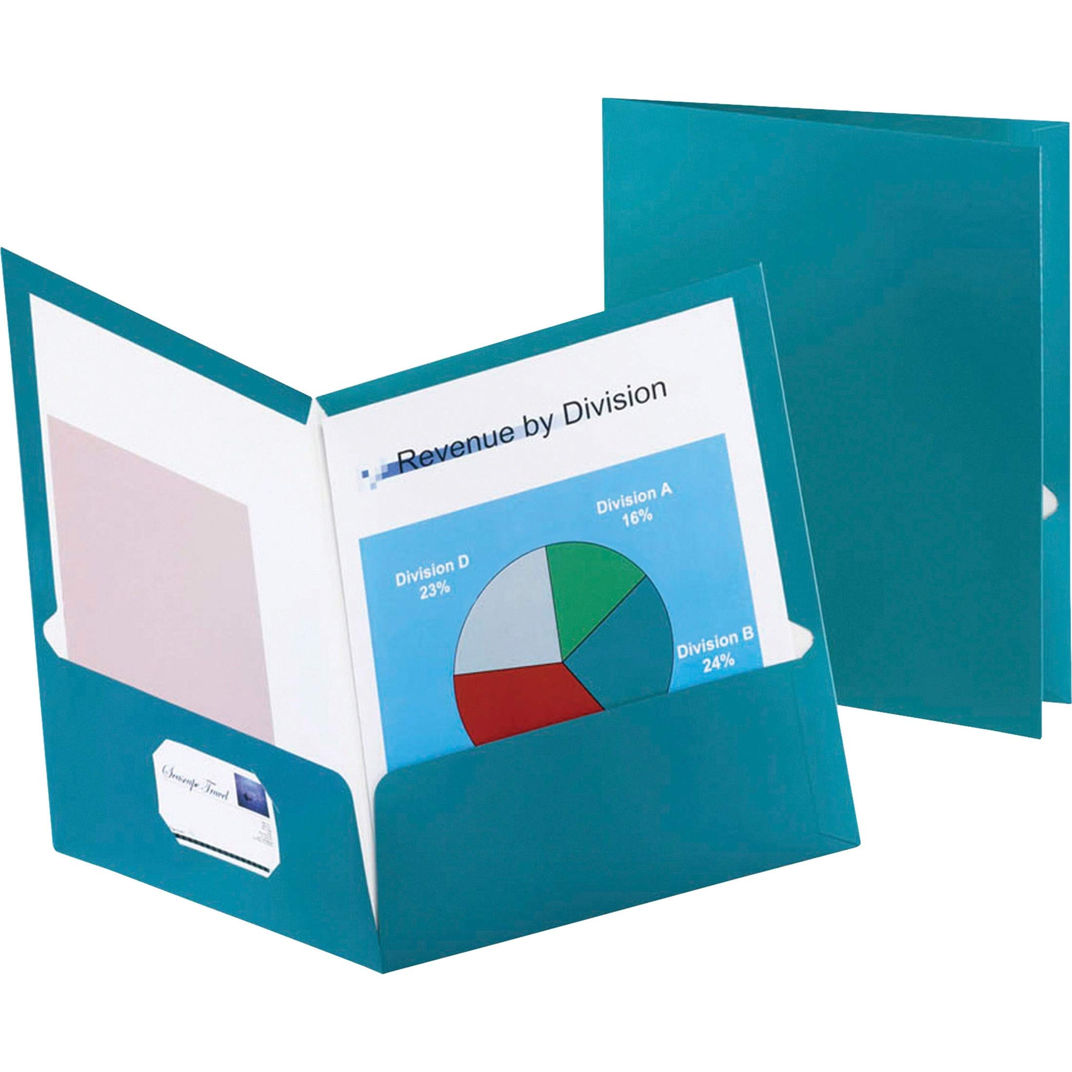 Oxford Metallic Two-Pocket Folders, Teal, Letter Size, 25 per Box (5049561)