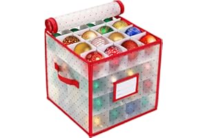 BIEBOS Christmas Tree Ball Organizer Ornament Storage Containers，Ornament Storage Box Hard Plastic Containers That Store Up To 64 Holiday Ornaments