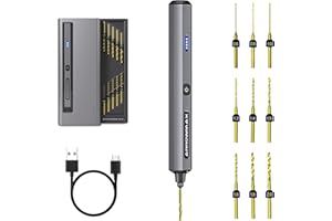 ARROWMAX Mini Electric Drill 13 in 1 with Aluminium case, Cordless, Rechargeable, 600 RPM, Needle Vise Hand Drill kit, 10 HSS Drill bits, DIY, Wood, Jewelry Making (SDS MINI 22)