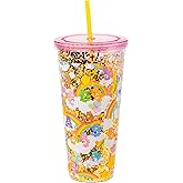 Silver Buffalo Care Bears Rainbow Stars Gold Confetti Cold Cup Featuring Funshine, Grumpy, Good Luck, Bedtime, Cheer, and Tenderheart Bears, 32 Ounces