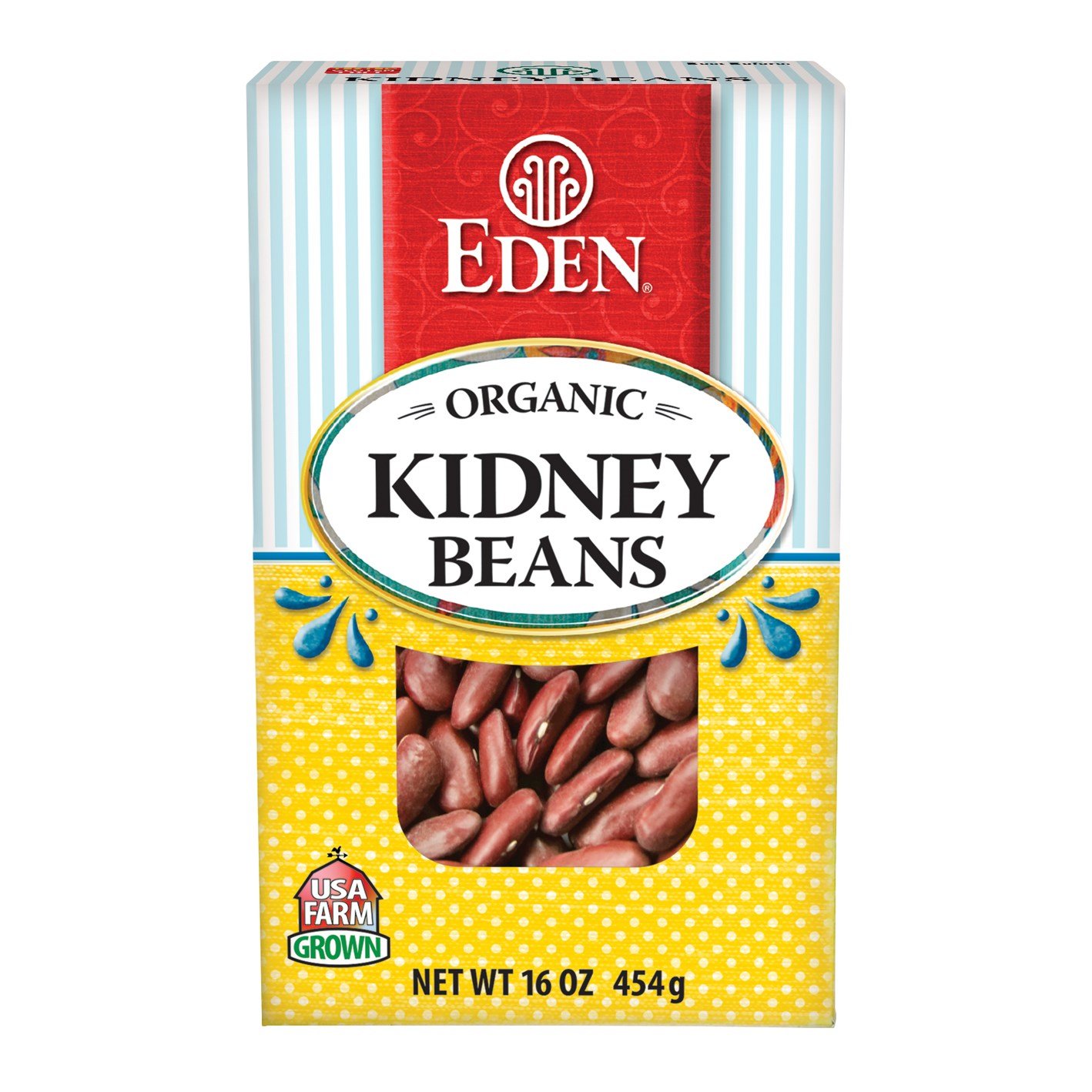 Photo 1 of *3/23/2026* Eden Organic Kidney Beans, Dry, No Salt, Non-GMO, Gluten Free, Vegan, Kosher, U.S. Grown, Heat and Serve, Macrobiotic, Red Beans, 16 oz Box
