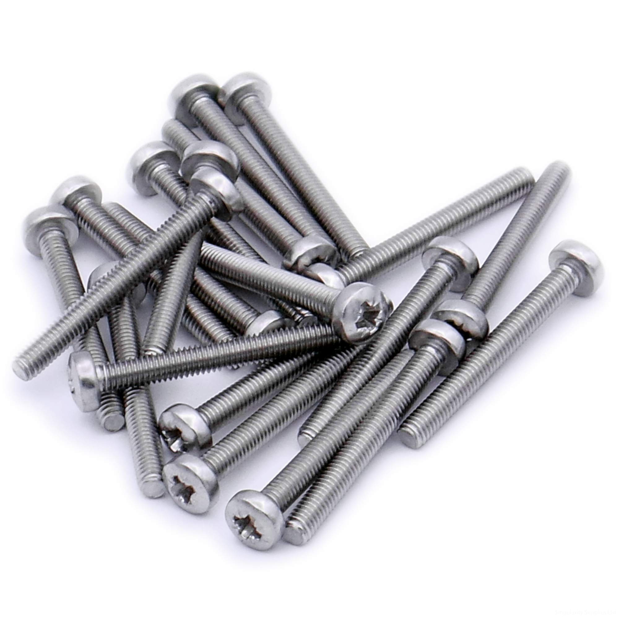 M3 (3mm x 50mm) Pozi Pan Machine Screw (Bolt) - Stainless Steel (A2) (Pack of 20)