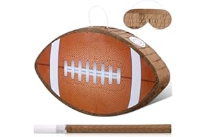 SUILUNG Football Piñata, Sport Themed Birthday Party Supplies Small Piñata Birthday with Piñata Stick and Eye Mask for Boy Girls Baby Shower Sport Birthday Party Favors Decorations, 16.54 x 10.04 x 2.99 Inch