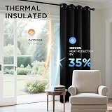 Joydeco Blackout Curtains 72 Inch 2 Panels Thermal Insulated Grommet view 4