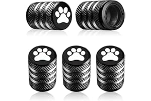 Fogfar 5 PCS Tire Valve Stem Cap Cover, Dog Paw Tire Caps Corrosion Resistant Leak-Proof Alloy for Car Motorcycle (Black)