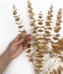 CATTREE Artificial Eucalyptus, Plastic Gold Plants