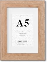 Fabian Clarke London A5 Modern Oak Photo Frame with White A6 Mount