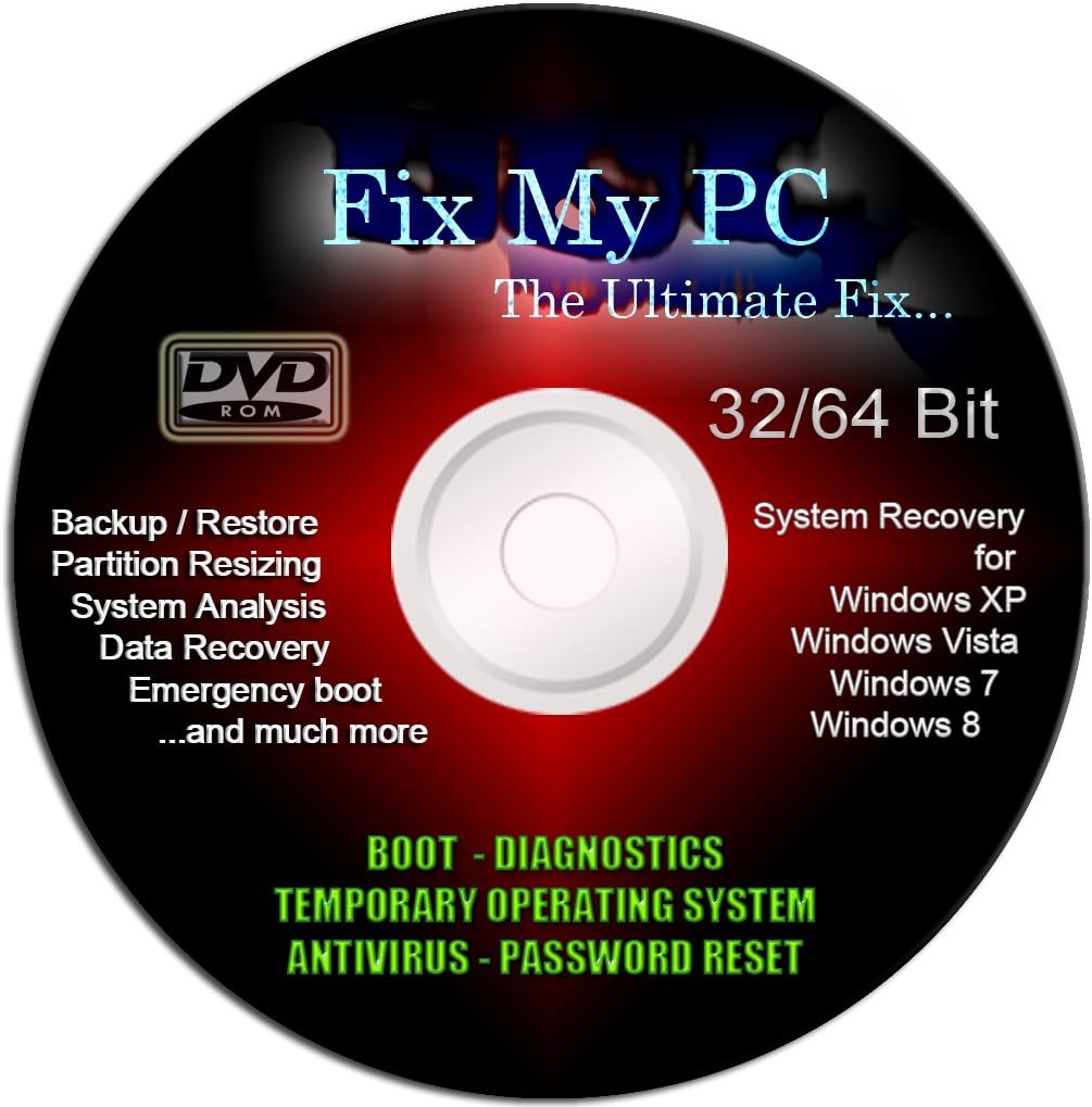 The FIX MY PC - the Utilmate Fix - Boots any Computer 32/64 Bit- Windows/OSX/Linux [Lastet Version 2015-2016]