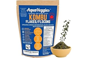 Aqua Veggies Organic Kombu Flakes - Coast Seaweed - Atlantic Ocean Sea Vegetables, Perfect for Keto Diet, Paleo Diet, Vegetar