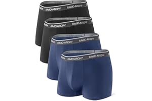 DAVID ARCHY Mens Trunks Underwear Soft Breathable Rayon Made from Bamboo Trunk No Fly Pouch
