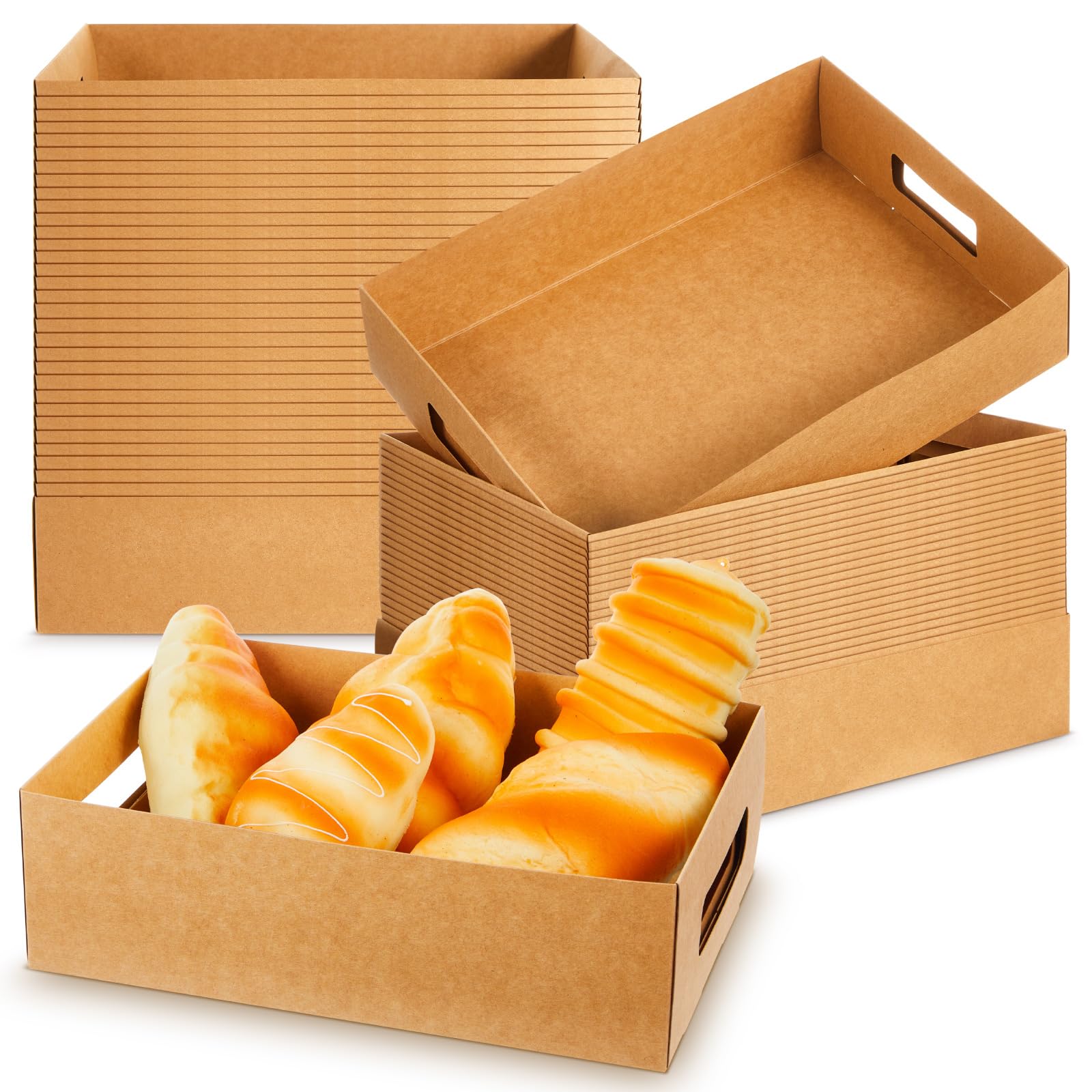 Photo 1 of ***MISSING PARTS***
LemonRoad 50 Pack Kraft Cardboard Food Trays Sturdy Disposable Cookie Serving Platters for Parties Brown Paperboard Crate, Dessert Display Tray, Gift Giving, Christmas, Weddings(Brown,10" X 7" X 3")