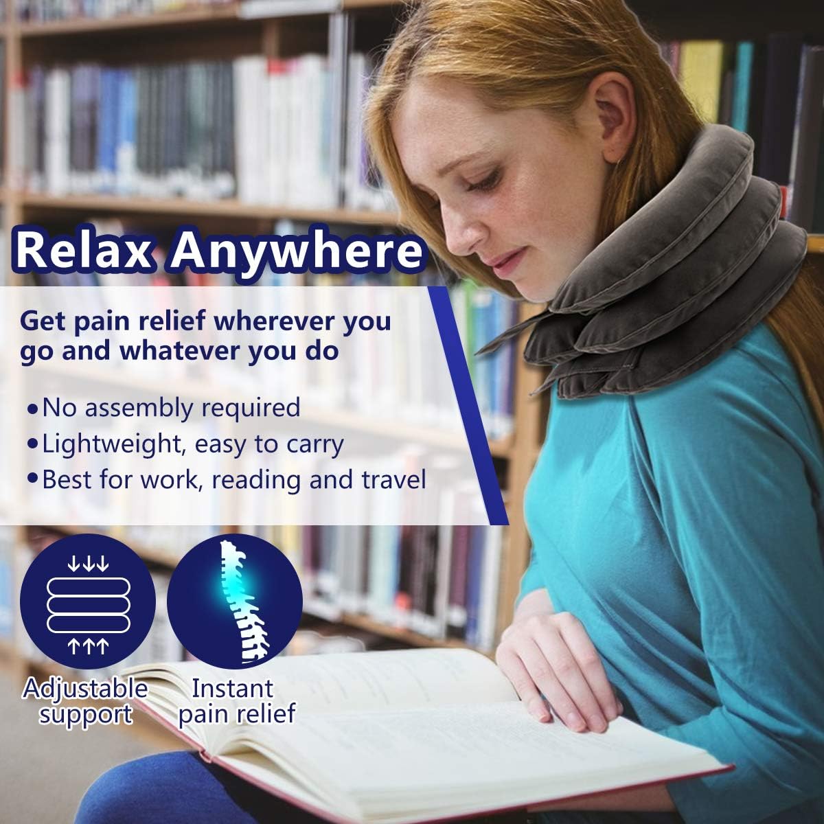 Cervical Neck Traction Device for Instant Neck Pain Relief - Inflatable & Adjustable Neck Stretcher Neck Support Brace, Best Neck Traction Pillow for Home Use Neck Decompression: Health & Personal Care