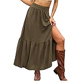 Allegra K Boho Skirt for Women's Summer High Waisted A Line Casual Long Maxi Skirts