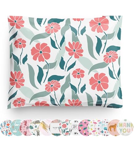 100 Teardrop Leaves Designer Poly Mailers – 10x13 Inch Waterproof Self-Sealing Shipping Envelopes For Small Business