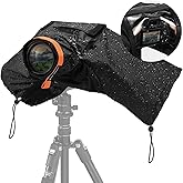 K&amp;F CONCEPT Camera Rain Cover, Waterproof Camera Cover for Nikon Canon Sony | Anti-Fog Window, Waterproof Zipper, Secure &amp; Non-Slip Hold, DSLR/Mirrorless &amp; Lenses Compatible, Raincoat Design, BR01