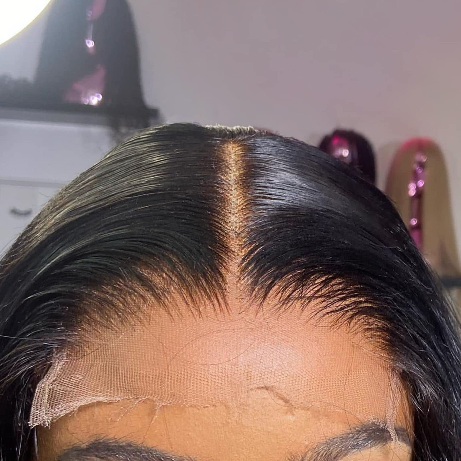 WOWANGEL 5x5 Skinlike HD Lace Closure, Invisible Swiss Virgin Human Hair, Pre-Plucked Straight Ultra-Thin Film, Natural Black 18 Inch