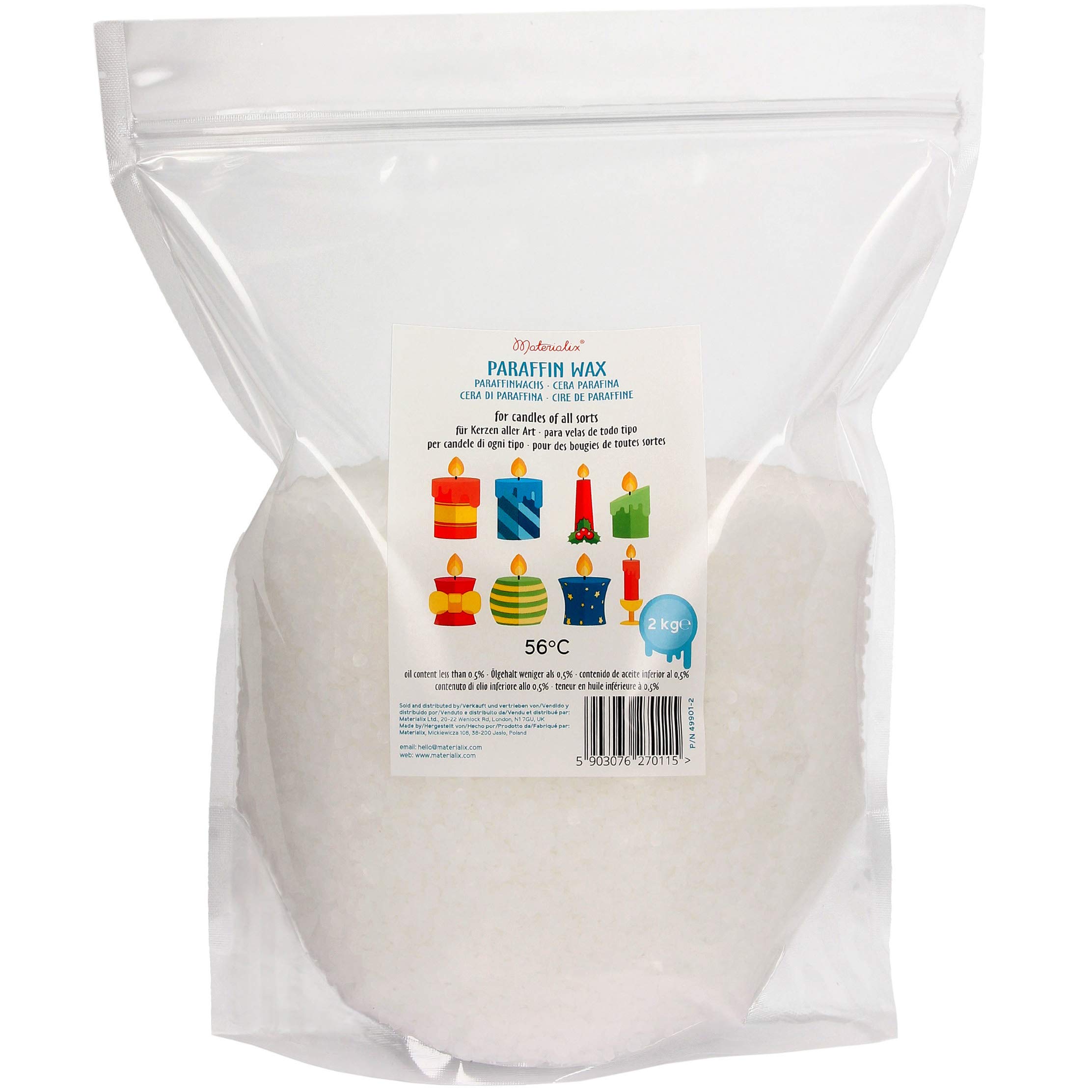 Paraffin Wax pellets for Candles by Materialix - Various Sizes - 2kg