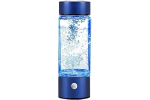 FOSSDUCK Hydrogen Water Bottle, Portable Hydrogen Water Ionizer Machine, Hydrogen Water Generator, Rechargeable Hydrogen Rich Water Glass Health Cup for Home Travel (Blue)