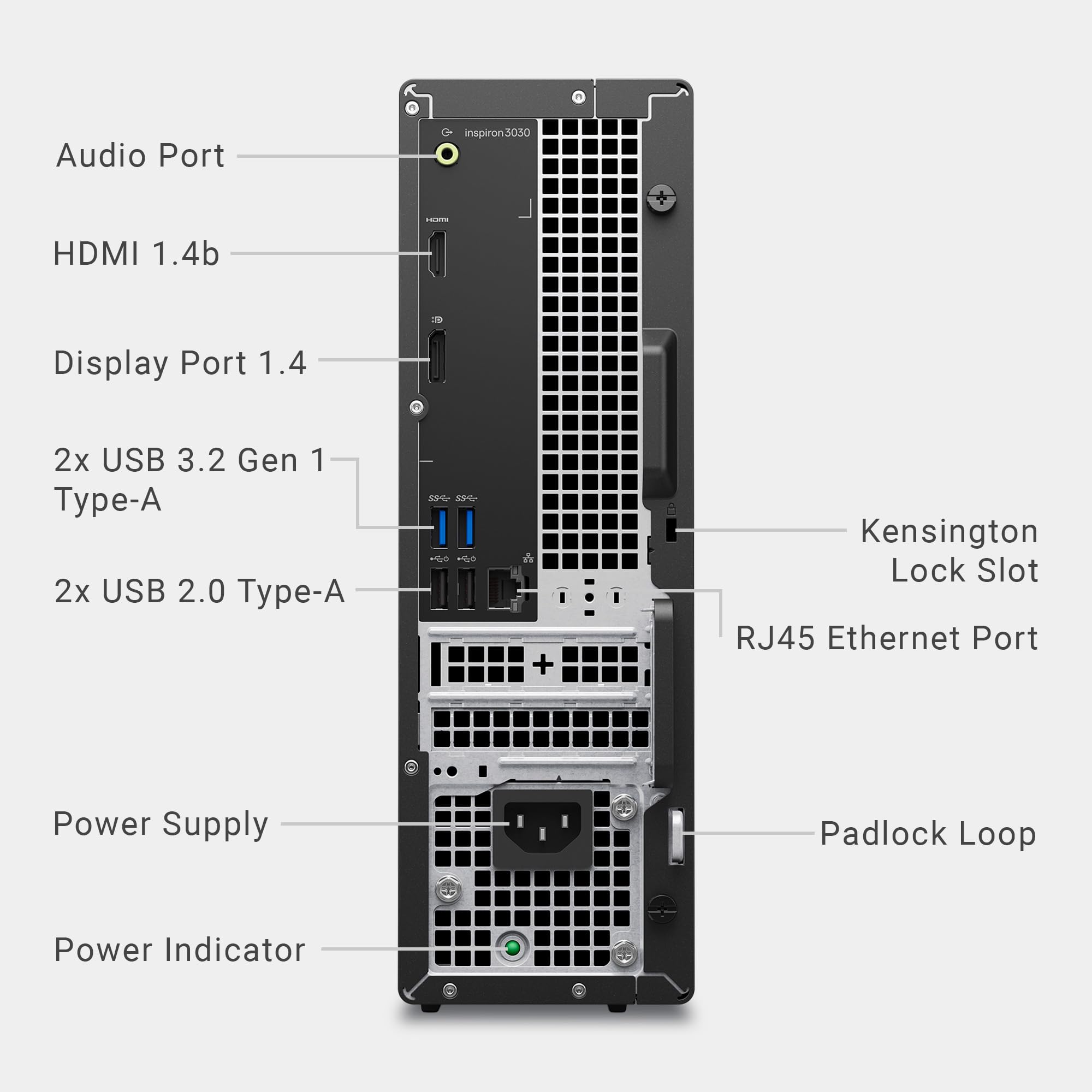 Dell Inspiron 3030s Small Desktop - Intel Core i5-14400 Processor, 16GB DDR5 RAM, 512GB SSD, Intel UHD 730 Graphics, Windows 11 Home, Onsite Migrate Support - Mist Blue