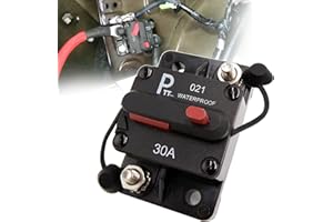 PARTS PTT partPTT Waterproof IP67 Circuit Breaker, Extended Surface Diagonal 1/4" Stud Mount with Upgraded Stainless Steel Studs & Reinforced Torque for Marine, RV, Truck, Boat, Battery, Bus - 30 Amp 48VDC