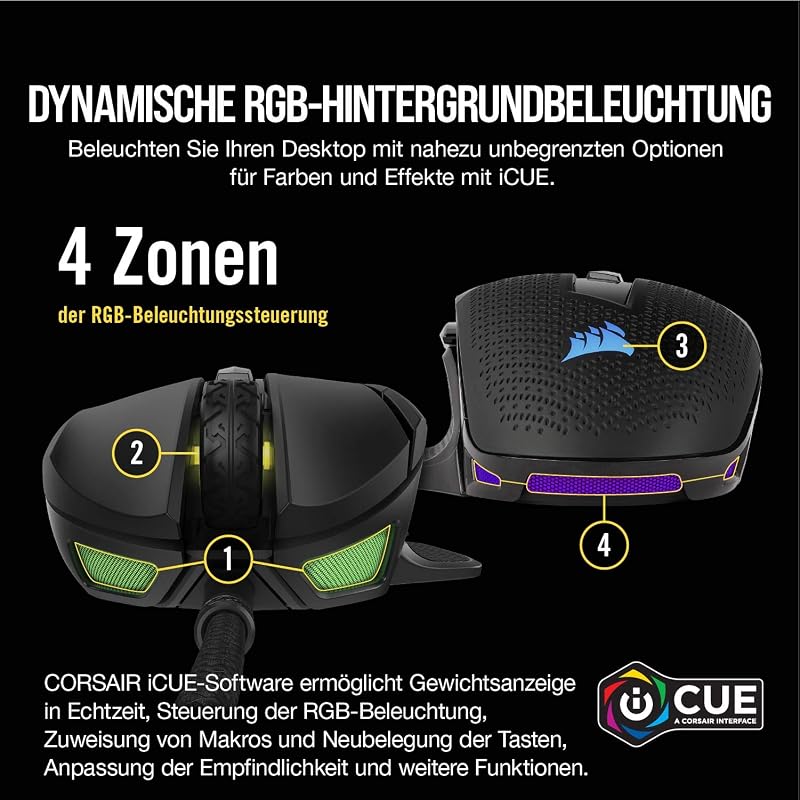 NIGHTSWORD RGB Kabelgebundene FPS/MOBA Gaming-Maus - Schwarz