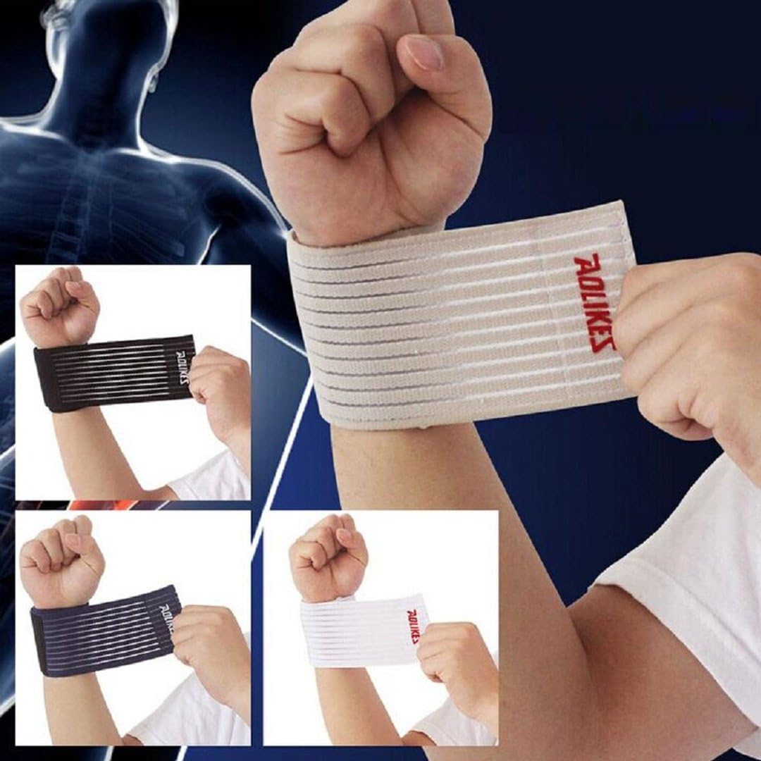 Kagogo Wrist Compression Wrap Support Bandage Brace Guard Injury Pain Sports Pad,Pack of 2 (White&Pink): Clothing
