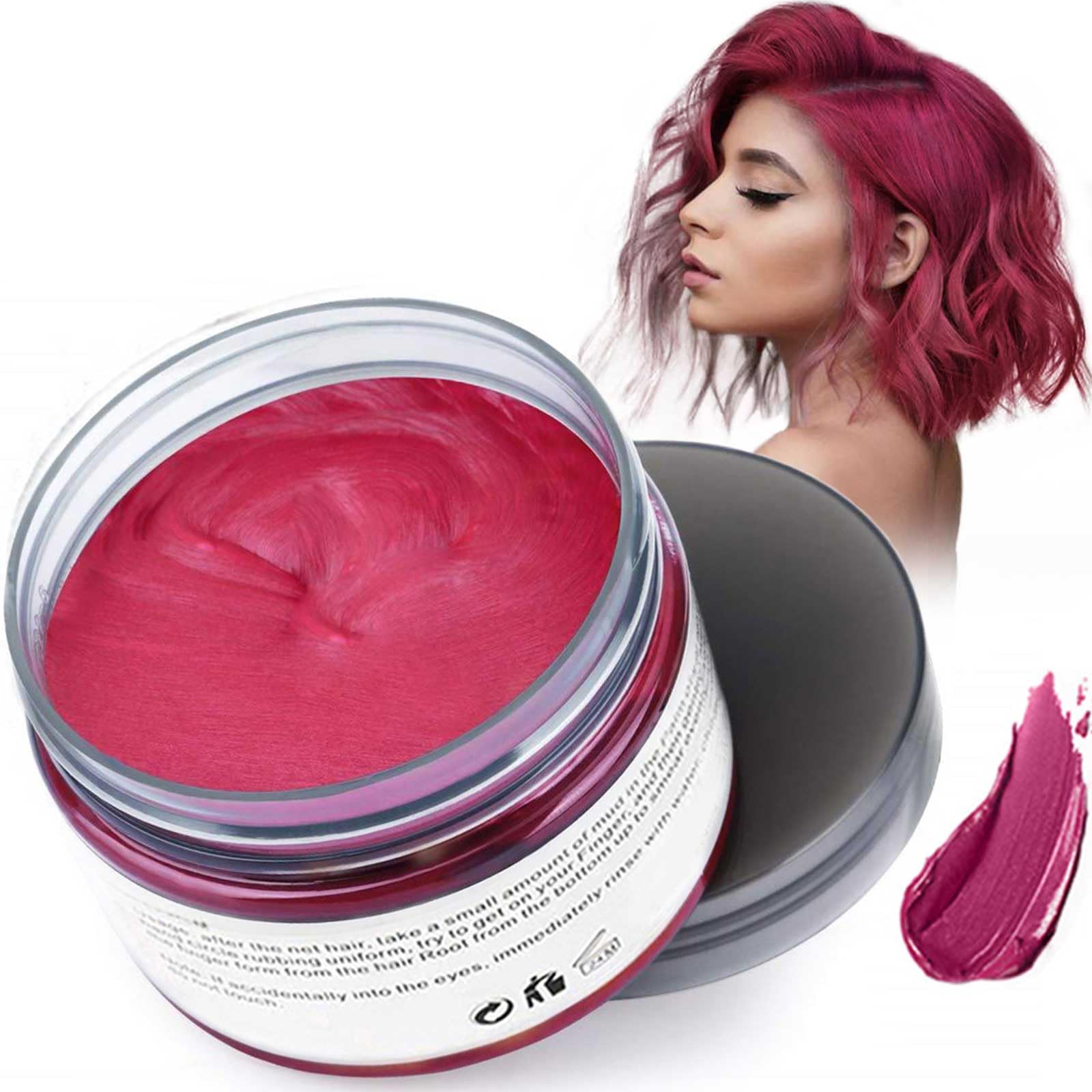 Temporary Hair Colour Wax, Unisex DIY Colour Hair Dye Wax, Washable Plant Formula Matte Natural Modelling Wax (120g Red)