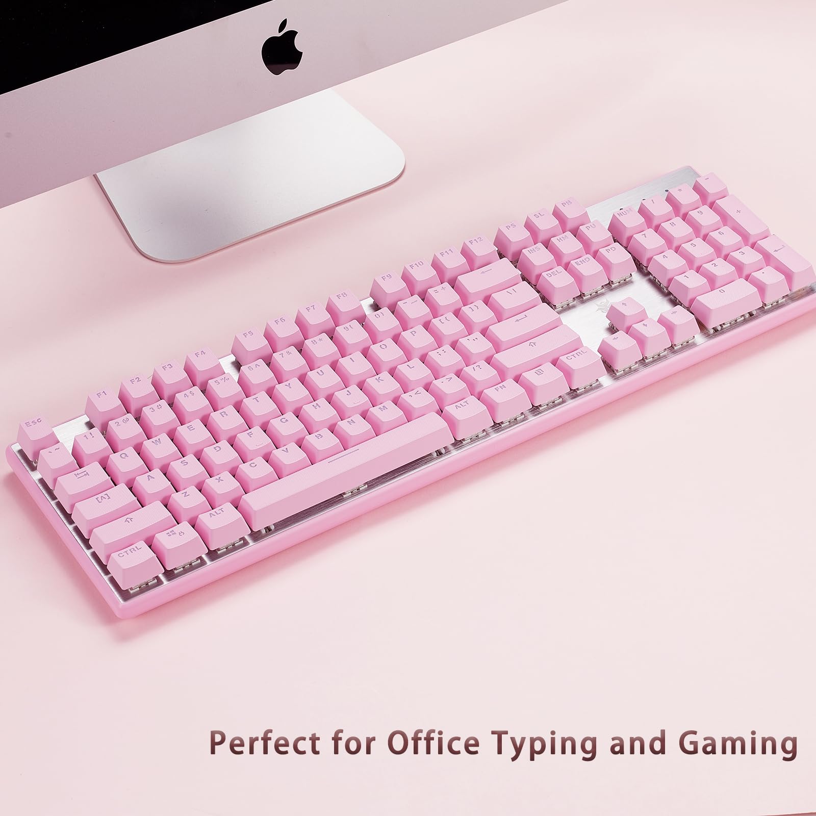 Hexgears G5 2.4G Wireless Mechanical Keyboard 104 Key, Wireless and Type-C Wired Connection, Full-Size Gaming Keyboard, Blue Led Backlit, Kailh Box Switches, Compatible with Windows and Mac OS