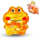 1Pcs Squishy Frog Stress Balls Frog Stretchy Squish Ball, Sensory Squeeze Fidget Toys Stress Relief Balls for Kids Adults Squeeze Squishy Toys for Anxiety Relief Gifts for Kids (Orange)