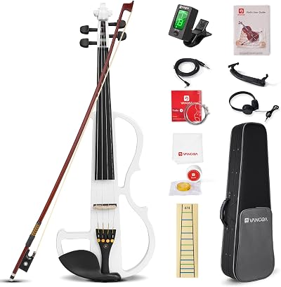 Vangoa Full Size 4/4 Electric Violin Solid Wood with Case & Accessories