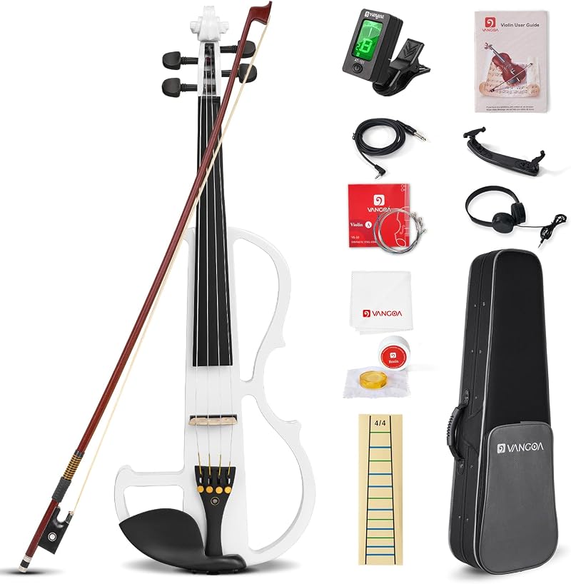 Vangoa Full Size 4/4 Electric Violin Solid Wood with Case & Accessories