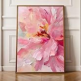 Abstract Pink Flower Wall Art Abstract Floral Prints Pastel Pink Flower Poster Abstract Botanical Prints Modern Peony Artwork Watercolor Floral Painting Blush Flowers Wall Art 16x24inch Frameless
