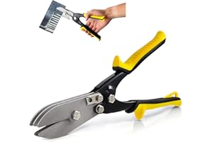 SLNIHAMS 5-Blade Hand Crimper Sheet Metal Tools, Hvac Tool for 24-28 Gauge Duct Work Downspout and Stove Pipe, 10-1/2" Sheet Metal Crimper Gutter End Cap Duct Crimping Tool