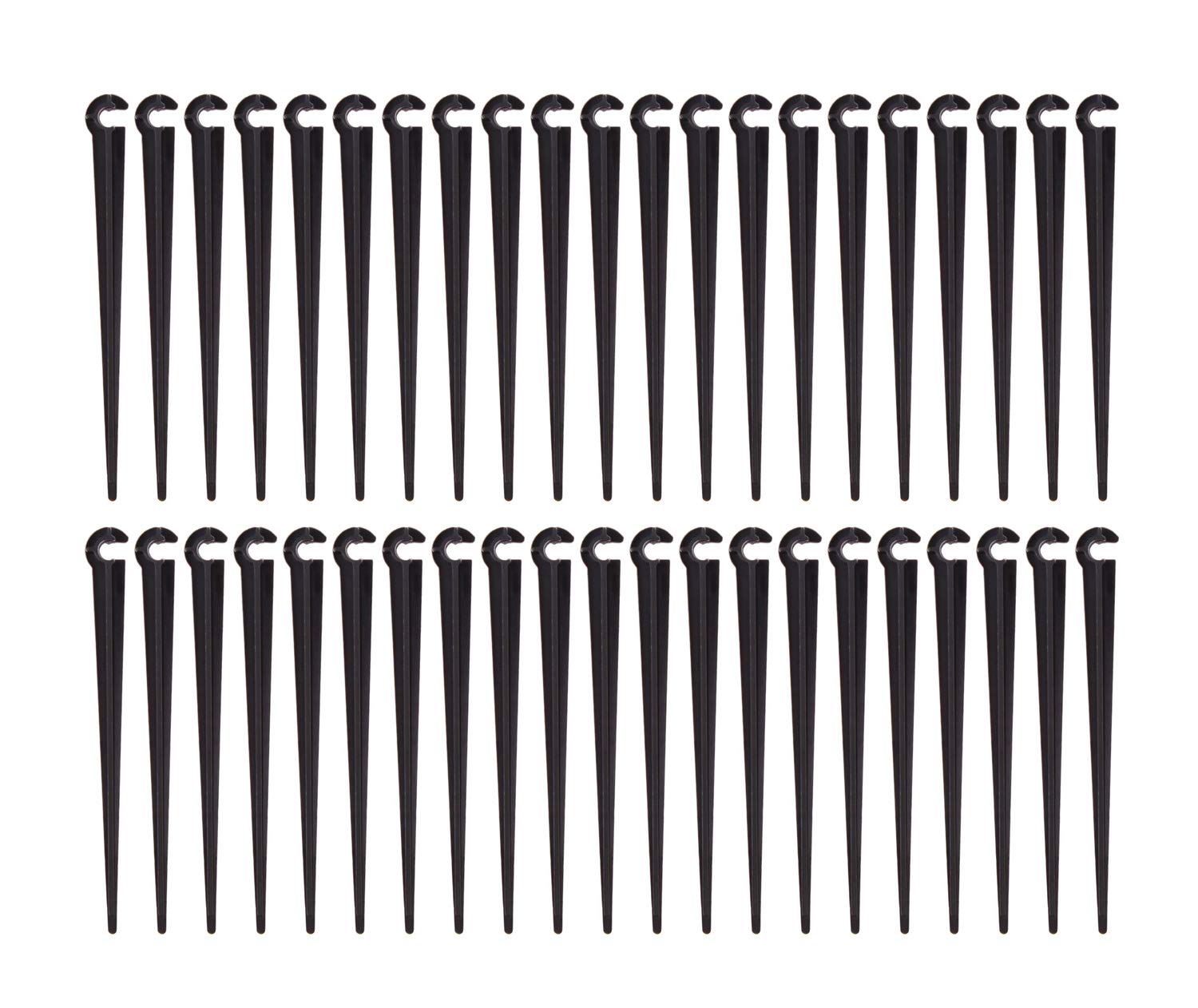 UCLEVER Irrigation Drip Support Stakes for 1/4 inch tube for Flower Beds, Vegetable Gardens, Herbs Gardens, Pack of 100