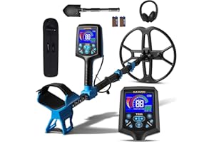 GBNRYG Metal Detector for Adults Professional, Double-D Waterproof Search Coil Gold Finder with Pinpoint, High Sensitivity DISC Mode,13" IP68 Coil,LCD Backlight Display Gold Detector