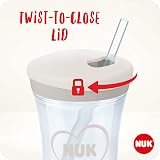 NUK Action Cup Toddler Cup 12+ Months Twist Close Leak-Proof 230ml Yellow Cat view 3