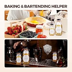 8oz Clear Glass Bottle with Lids, 3 Pack Round