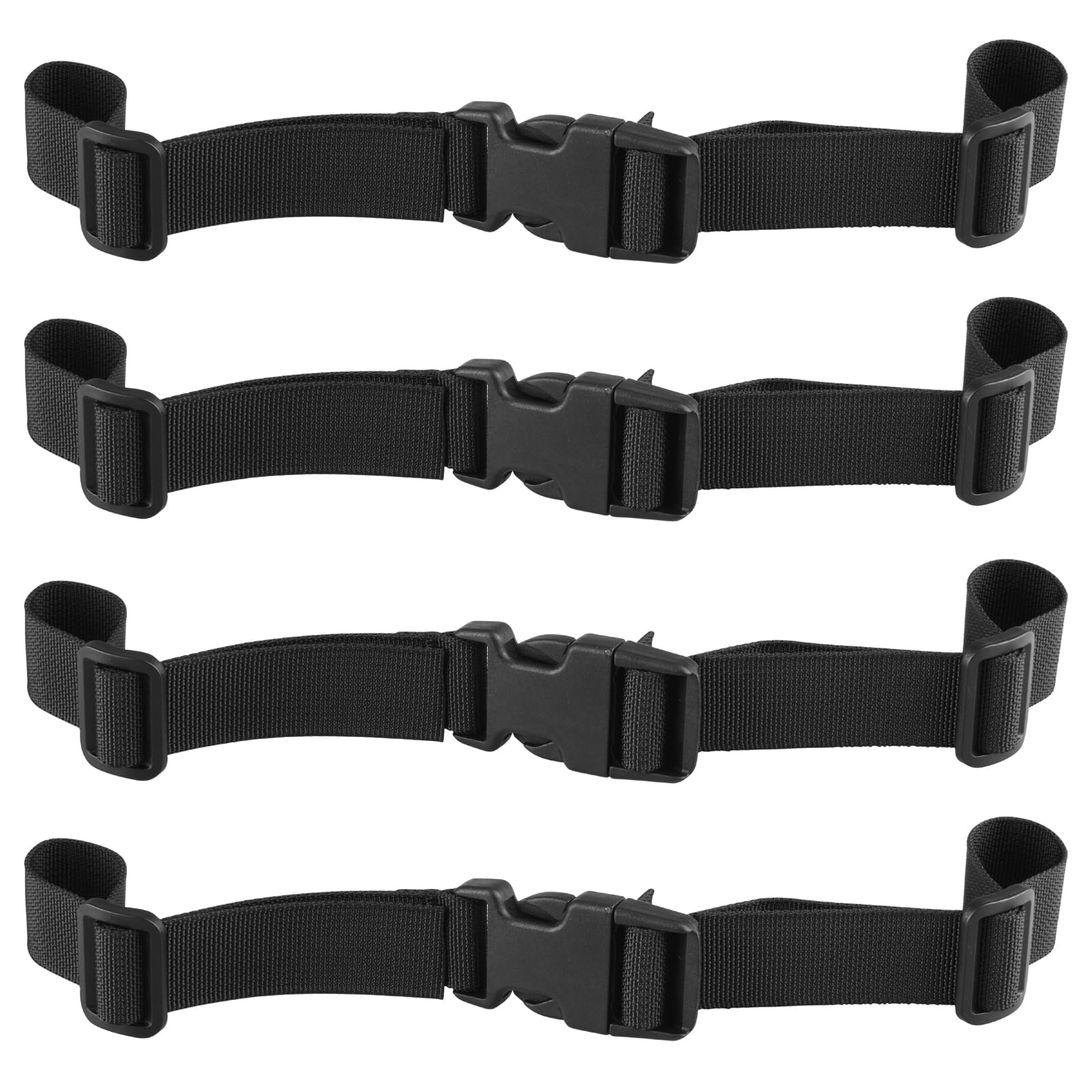 TRIWONDER 25mm Backpack Chest Strap Adjustable Sternum Strap Rucksack Chest Belt with Quick Release Buckle for Hiking Travel (Black - 4 Pcs)