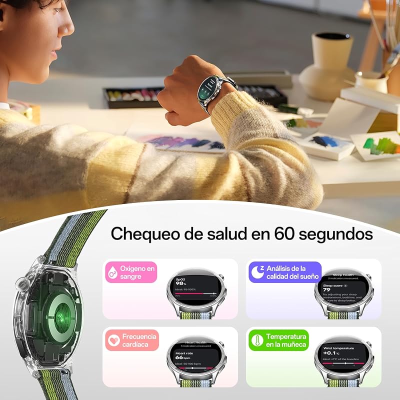 Watch S Smartwatch ECG Acero 10Días 3000Nits, Silver Gleam