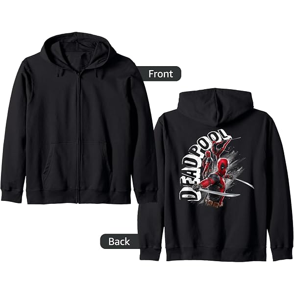 Felpa Marvel Deadpool Accovacciato Logo Nascosto – Ufficiale, Cotone 241g, Taglio Classico