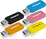 Integral 64GB Neon USB Flash Drive 5-Pack Black Pink Yellow Orange Blue