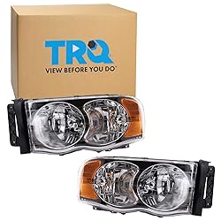 TRQ 2 Piece Headlight Assembly Set Halogen Driver