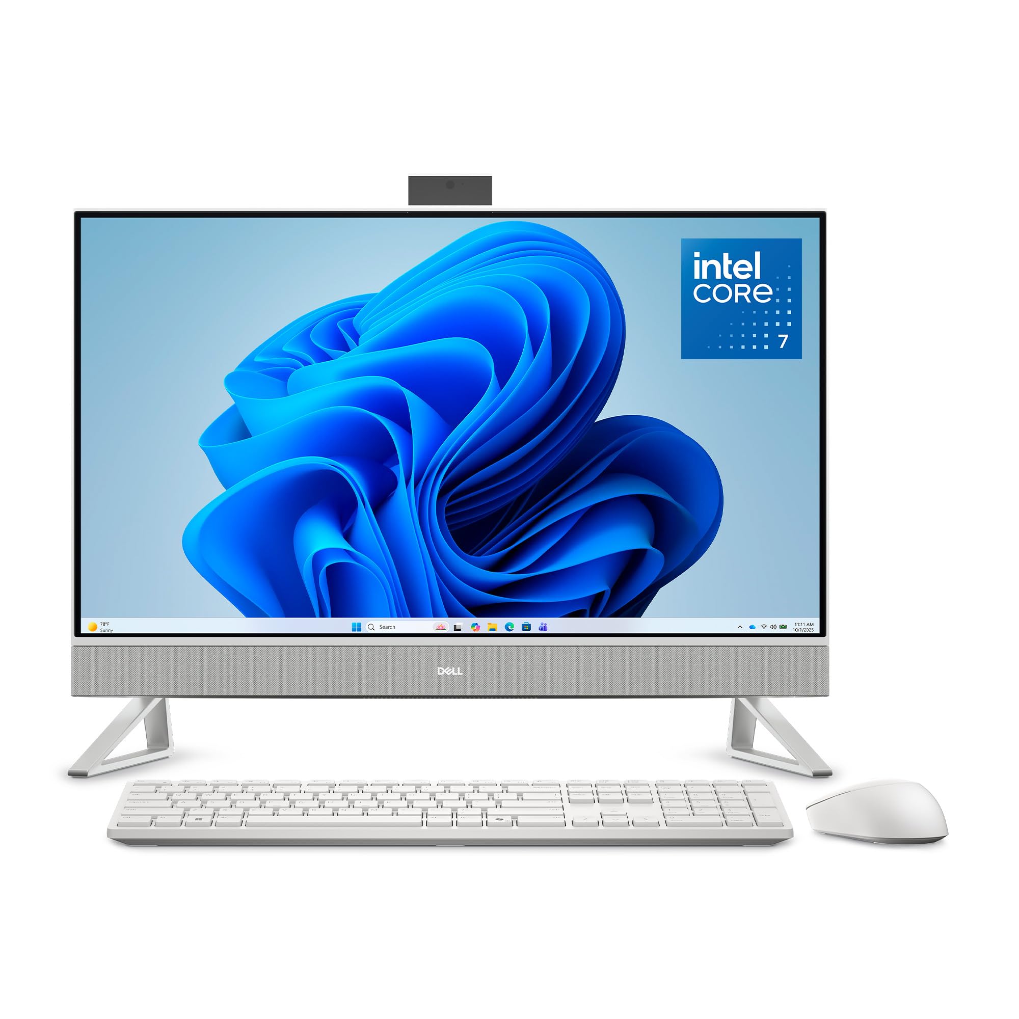 Dell 27 All-in-One Desktop EC27250-27-inch FHD Touchscreen Display, Intel Core 7-150U Processor, 32GB DDR5 RAM, 1TB SSD, Intel Graphics, Windows 11 Home, Onsite Service - White