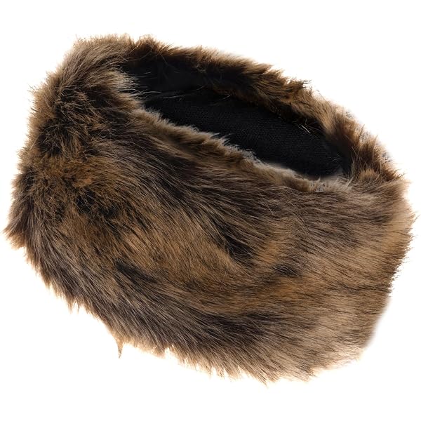 Forehead and/or ear warmer, 100% Rabbit Fur. Rich brown color, stretch material 2 Tone Brown - A Super Soft & Warm Rabbit Fur Headband  main image 4
